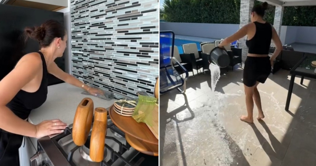 Cubana en Palm Beach defiende su método de limpieza: "Es verdad que se bota agua, pero lo pago yo"