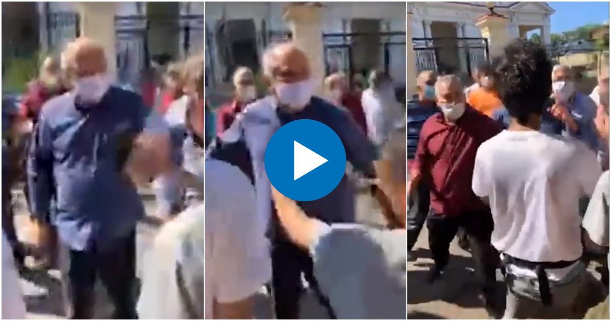 Imagen de la protesta en el Ministerio de Cultura © Captura de video