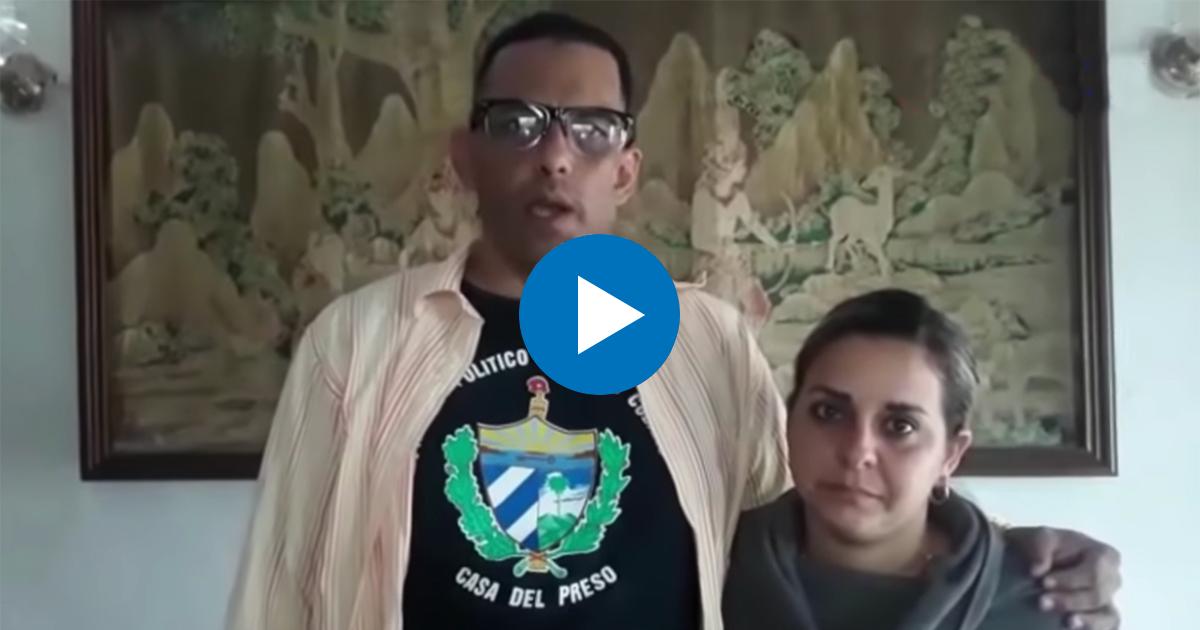Mitzael Díaz Paseiro y su esposa © Cubanet / Captura de video