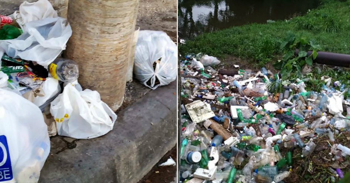Bolsas de basura tiradas en Santa Clara © CiberCuba