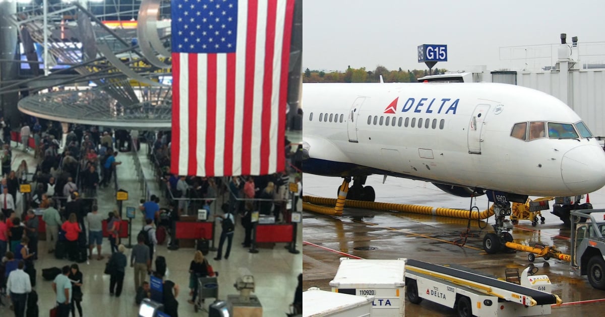 Aereopuerto de Estados Unidos y avión de Delta (imagen de referencia) © Twitter/FLLFlyer y Wikimedia Commons