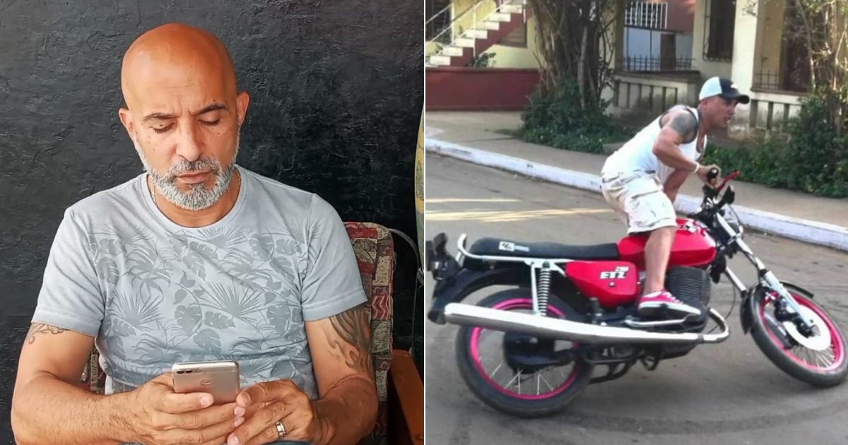 Nelson Simón, escritor cubano, y carrera de motos en Cuba © MINCULT / Periódico Ahora
