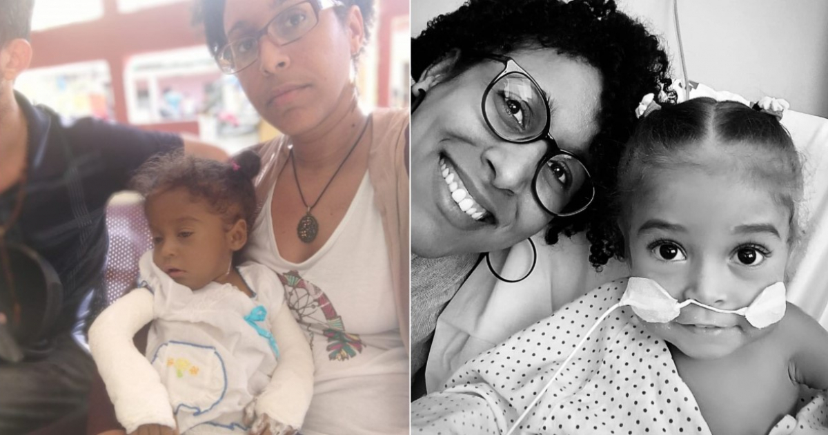 Amanda y su madre en Cuba y en España © Lara Crofs / Facebook
