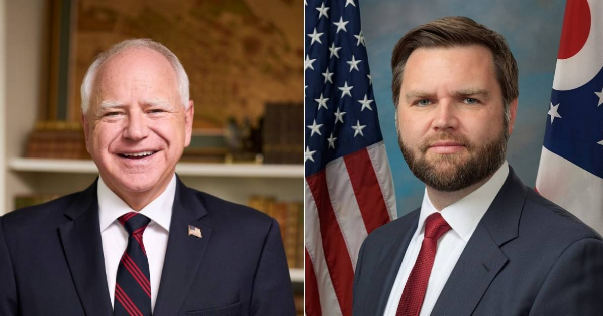 Tim Walz y JD Vance © Facebook Tim Walz y Wikipedia JD Vance