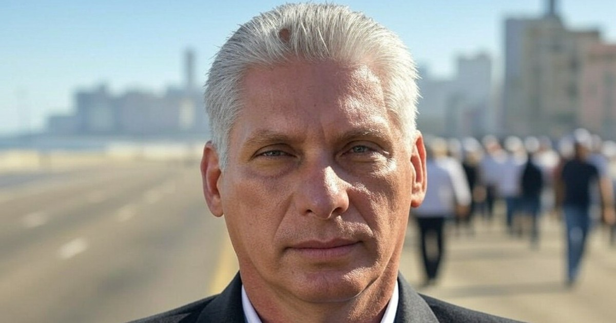 Díaz-Canel y su marcha © CiberCuba / Grok