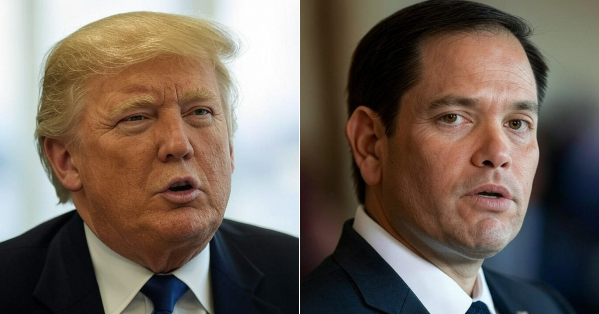 Presidente Donald Trumo y Sec. de Estado Marco Rubio © CiberCuba / creada con Grok